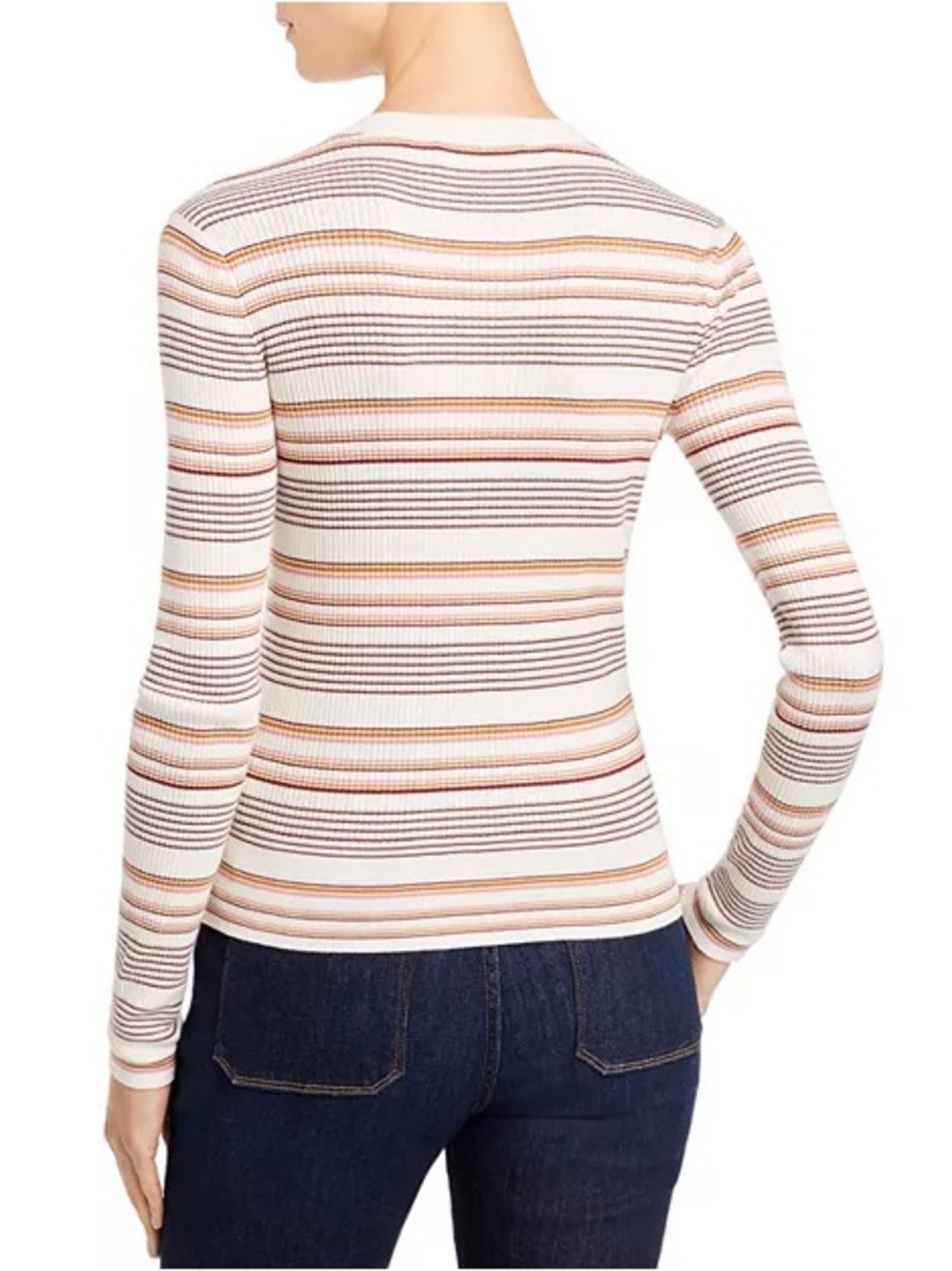 Frame Easy Striped Rib-Knit Sweater - Picture 2 of 6